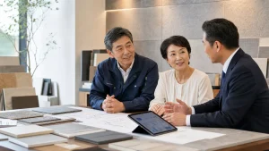 後継者不在のタイル工事会社で事業承継を相談する場面